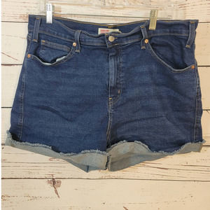 Levi Strauss & Co.  Raw Hem Shorts Blue Denim Heritage High Rise Women's Size 18